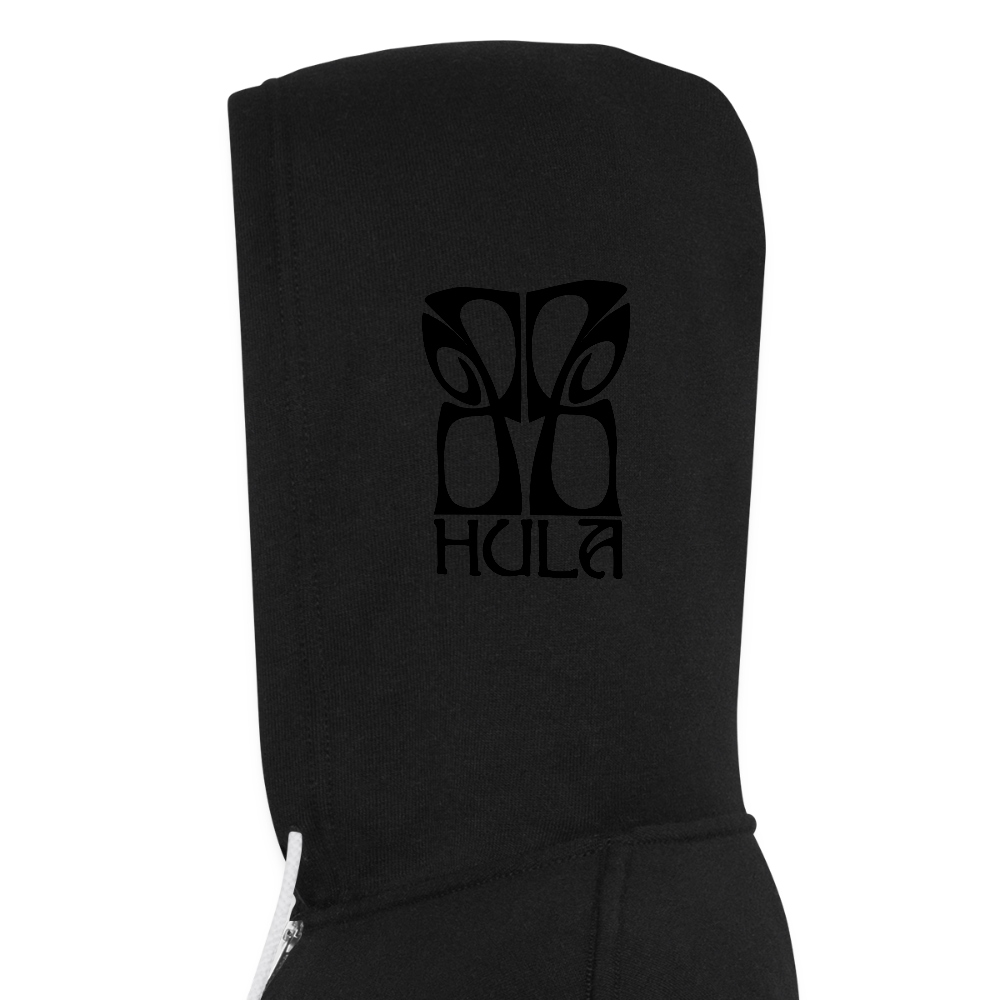 Hula Hoodie Black on Black Zip - black
