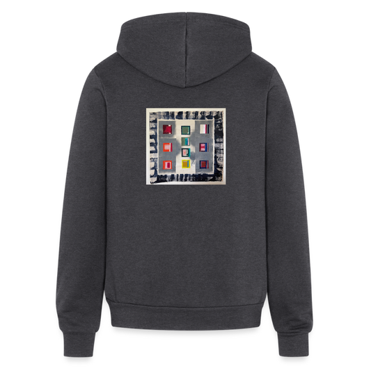 Pandemic Squares zip - charcoal grey