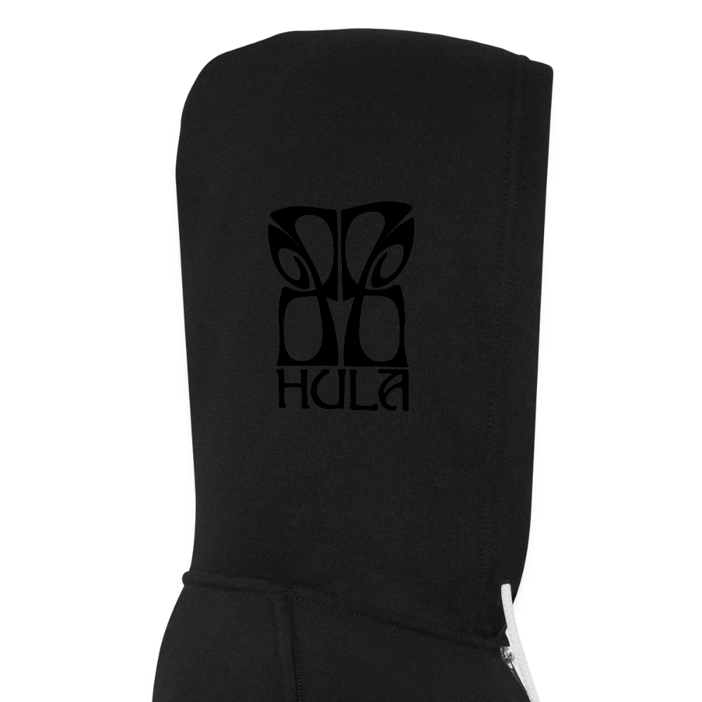 Hula Hoodie Black on Black Zip - black